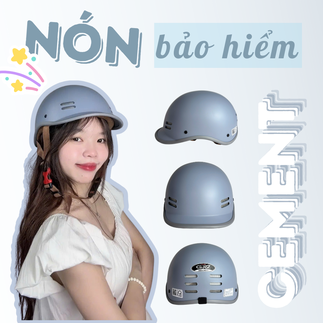 MŨ BẢO HIỂM CÁ HEO XÁM NỬA ĐẦU