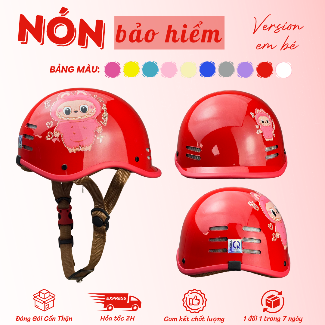 MŨ BẢO HIỂM CÁ HEO CHO BÉ ( ĐỎ )