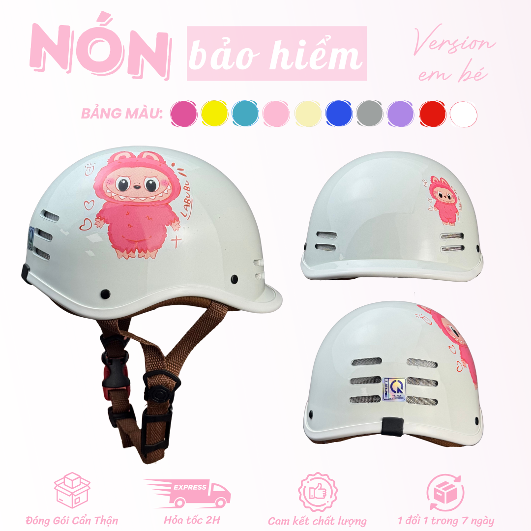 MŨ BẢO HIỂM CÁ HEO CHO BÉ ( TRẮNG )